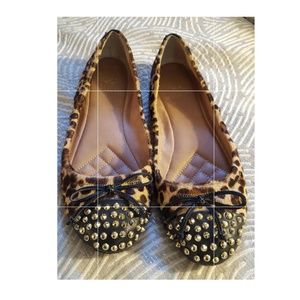 Vince Camuto Gold Studded Ballet Calfskin Flats